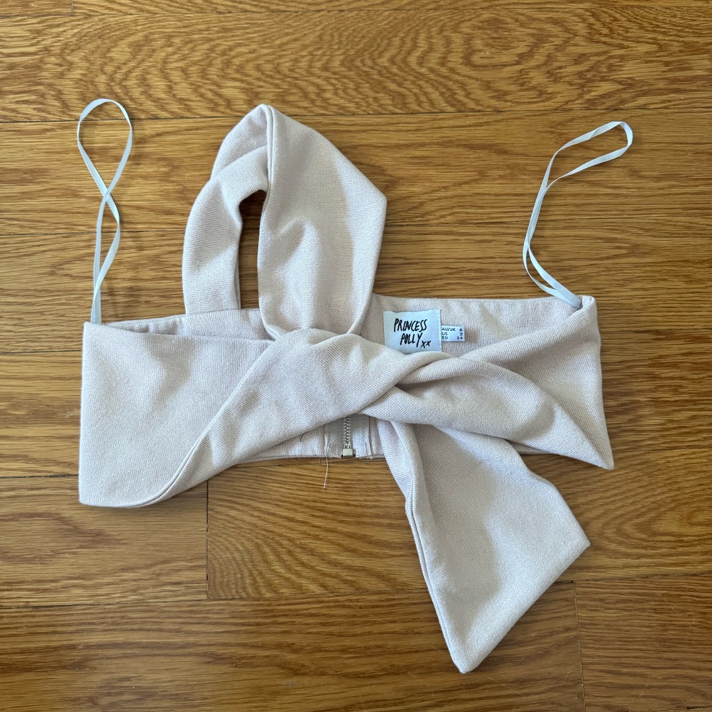 Princess Polly Cream Crop Top